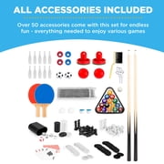 Best Choice Products 2x4ft 10-in-1 Combo Game Table Set w/ Hockey, Foosball, Pool, Shuffleboard, Ping Pong - Blue/Black