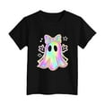 thumbnail image 6 of Caqnni Fall Pumpkin Shirts Girls Casual Autumn Thanksgiving Graphic Tees Halloween Tops Halloween T-Shirt (6-7 Years,Black), 6 of 6
