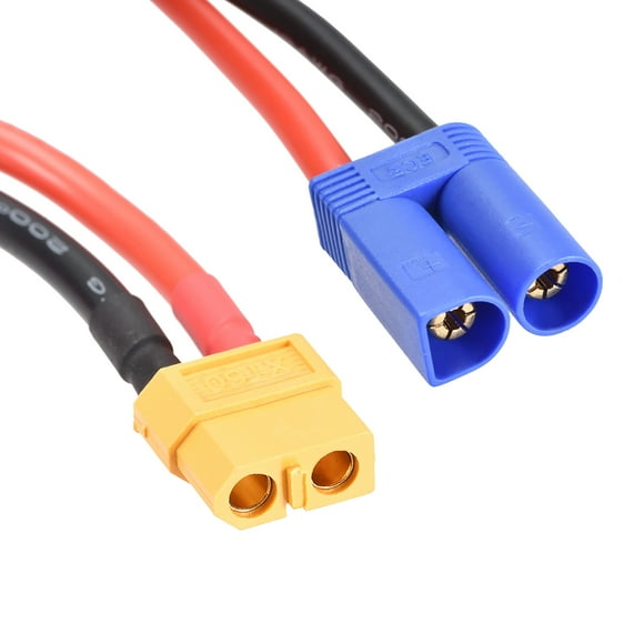 Unique Bargains Male XT60 to Female EC5 Connector Adapter with 12 AGW 10cm Cable