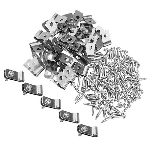 KALLORY 100 Sets of Wire Cage Clips with Screws Set Heavy Duty Wire Fence Fastener Clamps Clips for Garden