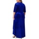 thumbnail image 3 of Vestido de Prom de Talla Grande de Terciopelo con Escote en V y Lentejuelas de Agnes Orinda para Mujeres, Manga Corta, dobladillo alto-bajo, elegante, vestido midi A Line 2X azul real, 3 of 5