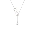 thumbnail image 2 of Delight Jewelry Silvertone Mini Horseshoe with Clear Crystal Silver tone Elegant Infinity Lariat Necklace, 2 of 4