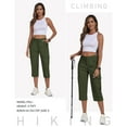 thumbnail image 6 of Fashion Olyvenn Women's Cargo Capris Pants with 6 Pockets Lightweight Cotton Hiking Casual Travel Summer Capri Pants for Women Green M, 6 of 9