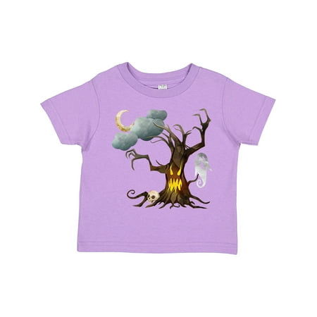 

Inktastic Scary Halloween Tree with Ghost Skull and Moon Gift Toddler Boy or Toddler Girl T-Shirt