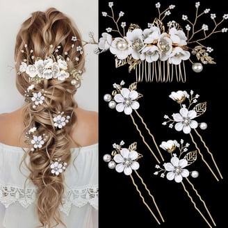 5PCS Camellia Flower Tassels Hairpin,Pearl Hair Clips  display picture 1
