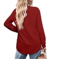thumbnail image 3 of MITCOWBOY Tuniques pour Femmes, Chandails en Molleton à Col Rond Manches Longues Ourlet Incurvé Chandails en Molleton Sans Capuche, Hauts d'Automne pour Femmes Tendance Rouge 2TG Liquidation!, 3 of 4