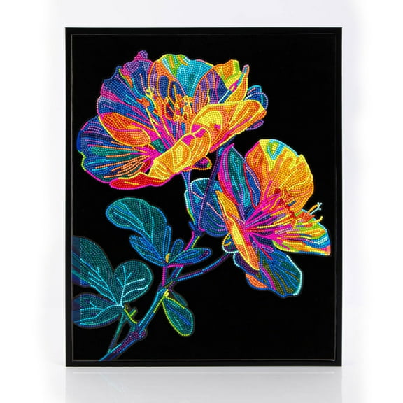 Diamond Dotz Neon Flock Floral Diamond Painting Kits for Adults - Colorful Diamond Art Kits a Relaxing Creative Craft Kit with Dotz Gems 18x14