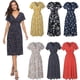 thumbnail image 2 of Vestido de verano para mujer Vestido de playa de gasa de primavera y verano Vestido estampado de manga corta con cuello en V Vestido bohemio brillar Electrónica, 2 of 4