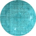 thumbnail image 1 of Ahgly Company Indoor Round Persian Light Blue Traditional Area Rugs, 4' Round, 1 of 4