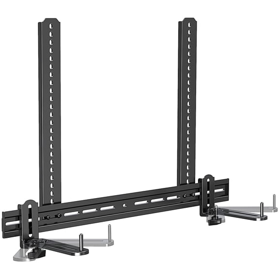 MOUNT PRO Universal Soundbar Mount, Sound Bar TV Bracket with 17.7" Longer Bracket Mounting Above or Under TV with/Without Holes, 6.5" Holder Swivel to Fit Various Soundbar, Up to 20 LBS