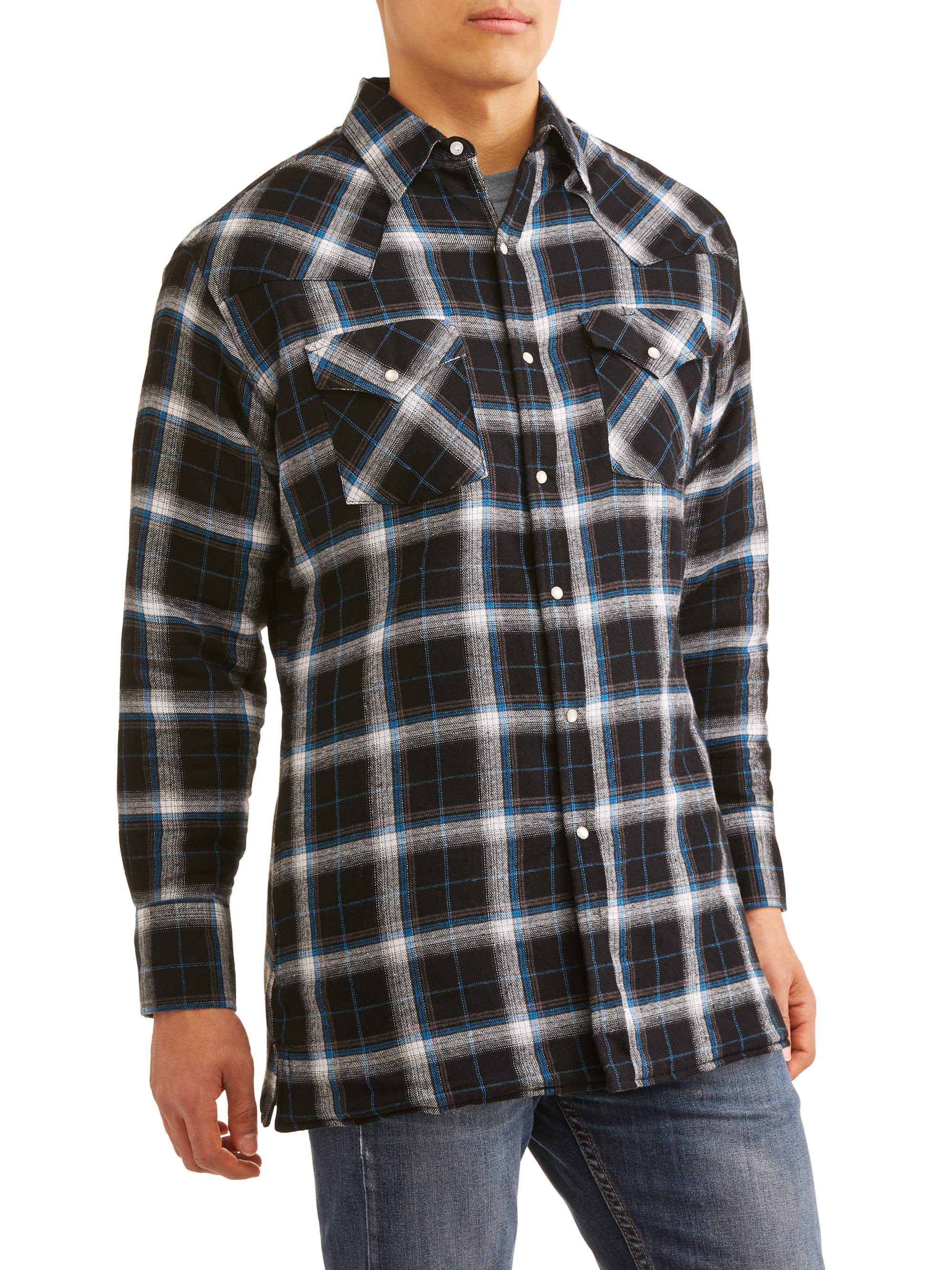 ONLINE - Big And Tall Men's Long Sleeve Quilted Flannel Shirt-Jacket ...