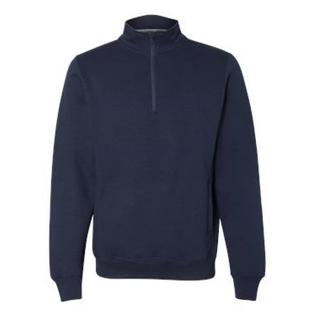 Dri Power Quarter-Zip Cadet Collar Sweatshirt, Navy - Small