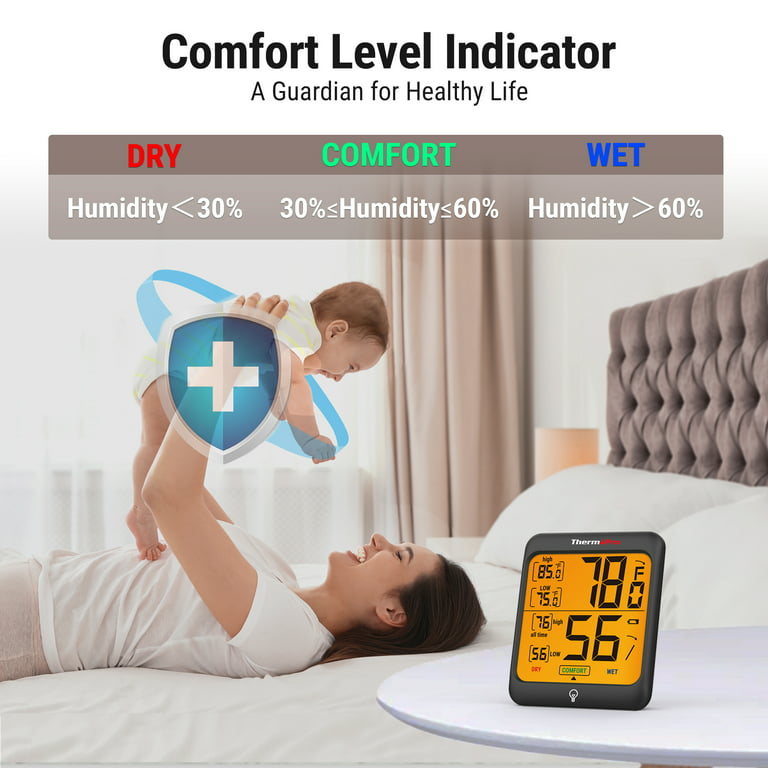 ThermoPro TP53 Digital Indoor Thermometer Hygrometer Home