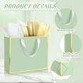 thumbnail image 3 of 12 Pack 12 Pack Metallic Paper Gift Bag with Handles and Tissue Paper 11.8 x 10 x 4'' Thank You Favor Bag for Wedding Bridesmaid Groomsmen 5 Senses Birthday Gifts (Sage Green), 3 of 7