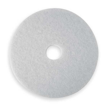 1PACK 3M 4100 Polishing Pad, 12 In, White, PK5