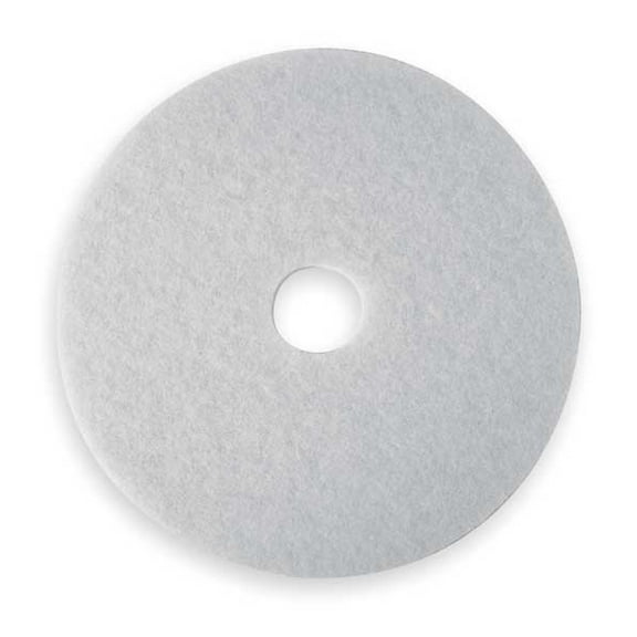 1PACK 3M 4100 Polishing Pad, 12 In, White, PK5