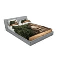thumbnail image 2 of Ambesonne Rustic Fitted Sheet & Pillow Sham Set, House Rural Ivy, Full, Beige Green, 2 of 2