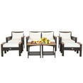 thumbnail image 2 of Costway 7PCS Patio Rattan Furniture Set  Cushioned Loveseat Sofa Ottoman Table, 2 of 10