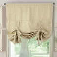 thumbnail image 4 of Nvzi Blackout Tie Up Shade Window Curtains Star Pattern Darkening Thermal Insulated Window Curtain Adjustable Balloon Curtain for Small Window Rod Pocket (46"x63",Black), 4 of 4