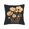 thumbnail image 4 of Elegant Set of 2 18x18in Throw Pillow Covers with Beige and Brown Floral Design on Black Background - Perfect for Couch Bed Car, 4 of 8