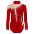 thumbnail image 3 of Xnihocha Kids Girls Shiny Rhinestone Dance Bodysuit Gymnastic Leotard Tank Ballet Unitard Activewear Burgundy 10, 3 of 7