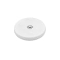 thumbnail image 1 of White Rubber Coated POS Magnets Countersunk with M4 Boss Thread (Flush x 3mm deep) - 43mm dia x 6mm high - 8kg Pull, 1 of 3