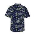thumbnail image 3 of Goofa Hand Drawn Rockets Hawaiian Shirt for Men, Unisex Summer Beach Casual Short Sleeve Button Down Shirts,Aloha Tropical Floral print shirt-X-Large, 3 of 9