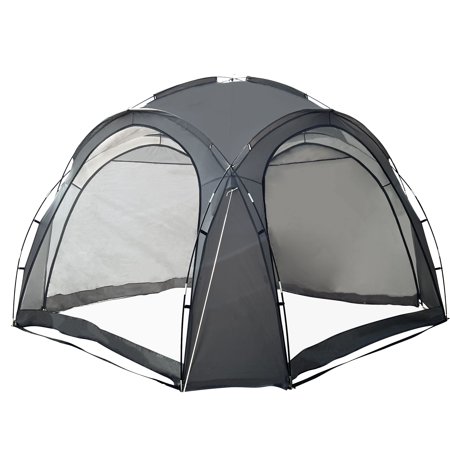 Easy Beach Tent 12 X 12FT Pop Up Canopy Upf50+ Tent with Side Wall  Ground Pegs  and Stability Poles  Sun Shelter Rainproof  Waterproof for Camping Trips  Backyard Fun  Party Or Picnics