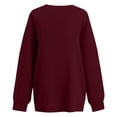 thumbnail image 6 of Liuinsasek V Neck Oversized Drop Soulder Sweatshirt for Women Solid Pullover Comfortable Top Fashion Casual Long Sleeve Winter clothes, 6 of 8