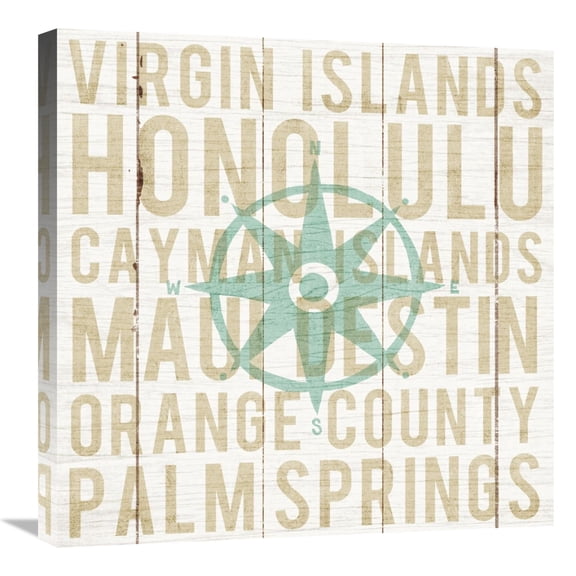 Global Gallery's 'Bon Voyage Compass' By Michael Mullan Stretched Canvas Wall Art