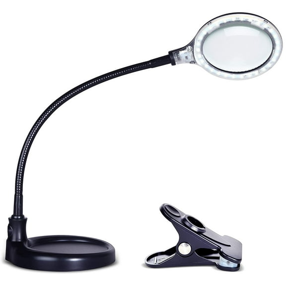 Brightech LightView 2-in-1 Proflex Magnifying LED Desk Lamp with Flexible Stand