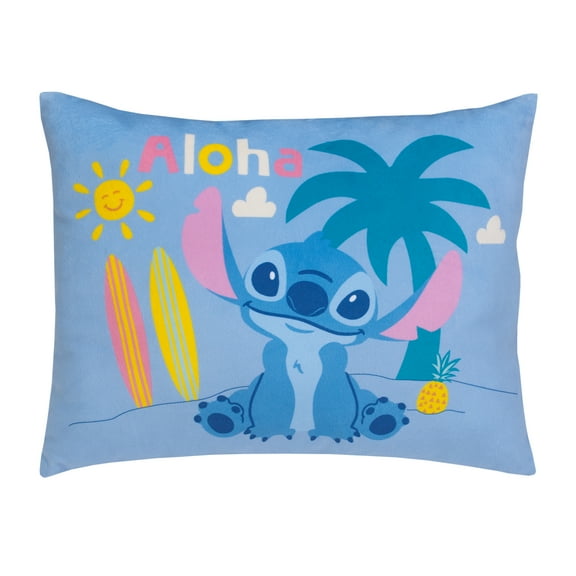 Disney "S" Is for Stitch Toddler Pillow, Blue, Pink