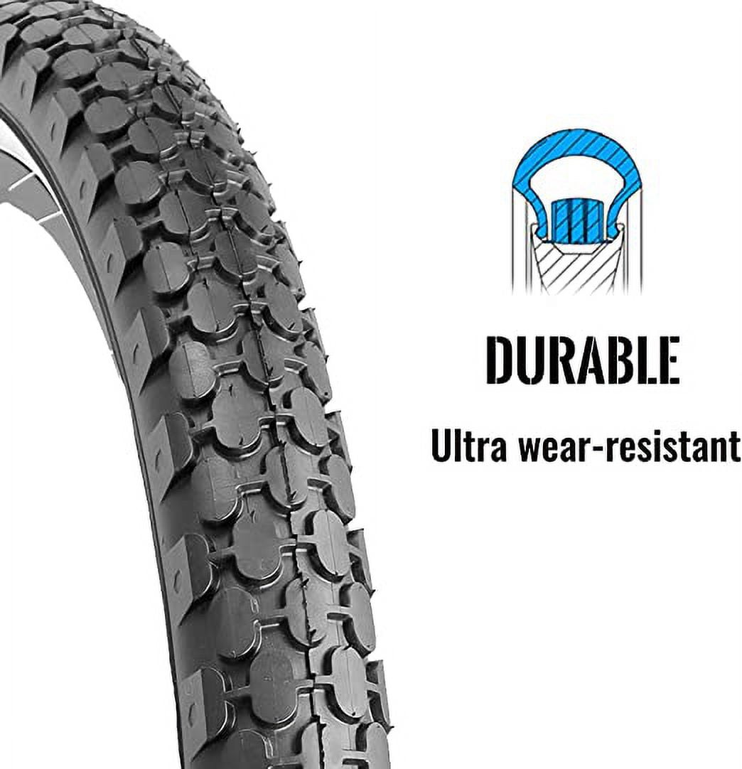 MOHEGIA 2 Pack Bike Tires 26"x 2.125" White Side Wall Folding Black Beach Cruiser Bicycle Replacement Tire