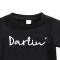 thumbnail image 4 of mgoYE Newborn Baby Girl Clothes Letter Print Tassel T-shirt Top Pants Headband 3Pcs Summer Outfit Set for Infant 0-24M(Black,6-12 Months), 4 of 7