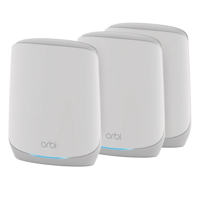 NETGEAR Orbi Sistema de red de malla WiFi 6 de triple banda para todo el hogar (RBK753P) - Enrutador con 2 extensores satelitales - Funciones de seguridad - Cobertura de hasta 7500 pies cuadrados, 75