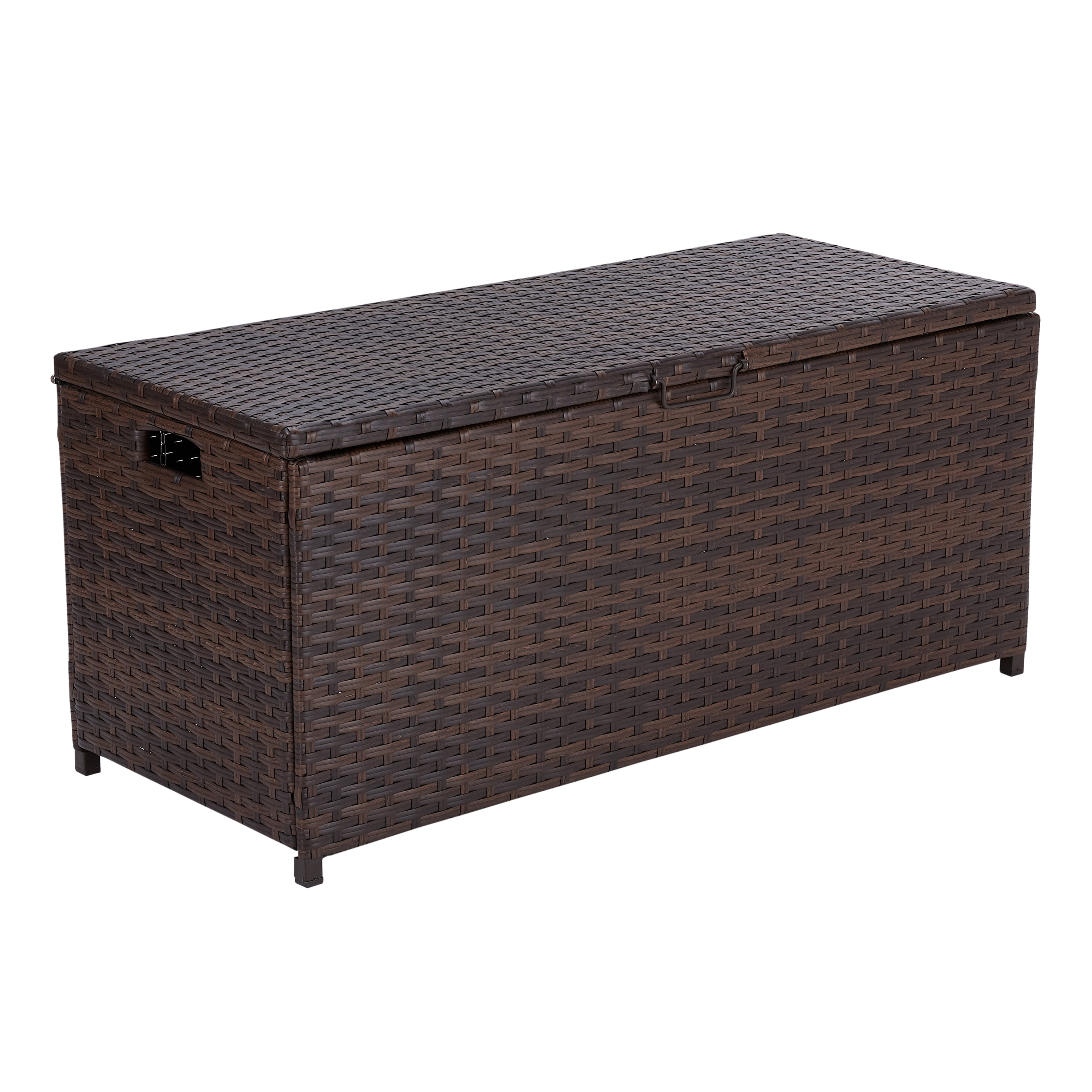 Mainstays Portwood 48" Large Dark Brown Wicker Deck Box