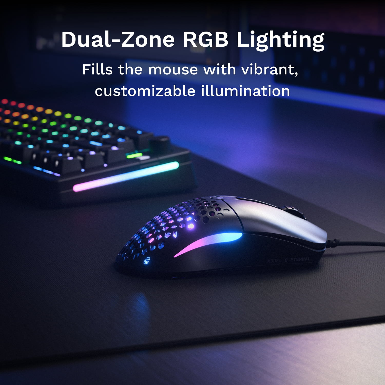 Glorious Model O Eternal Ultralight RGB Gaming Mouse - Wired - 55g Lightweight - 6 Programmable Buttons  - 12K DPI Optical Sensor - PC / Mac - Black