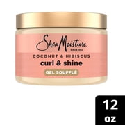 SheaMoisture Curling Gel Souffle For Thick, Curly Hair Coconut And Hibiscus To Moisturize And Protect Hair ,12 oz