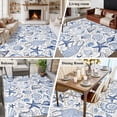 thumbnail image 6 of Starfish Conch Washable Living Room Rugs 6'x9', Shell Bubbles Blue Ocean Coastal Low Pile Throw Large Area Rug Non-Slip Sturdy Edge Binding Carpet for Dining Room Kitchen Office, 6 of 9
