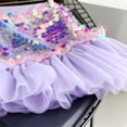 thumbnail image 4 of oqasdz Dresses for Girls Sparkling for Mesh Layered Skirt with Sequin Appliques Toddler Kids Stage Performance Holiday Party Dress, 4 of 5