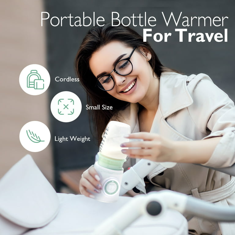 Momcozy Portable Bottle Warmer, Safety Material Baby Bottle Warmer for  Travel with 5 Connectors