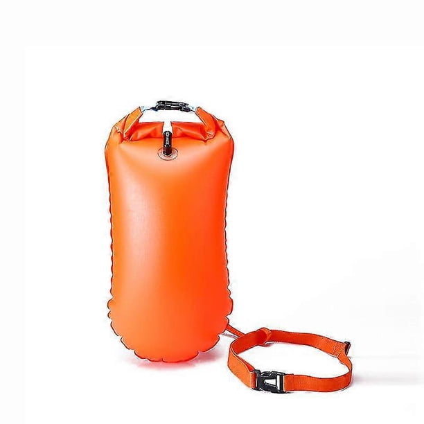 Flotador de natación tipo almacenamiento, bolsa de aire individual, fácil de inflar, boca grande, para natación con bola de pedos, bolsa impermeable, bolsa para flotar.