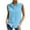 Blue, variant on Short Sleeve Tops for Women Summer Fashion Casual Sleeveless Solid Color Large Button Double Pocket Lapel Lined Clothes T-Shirt