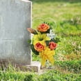 thumbnail image 4 of 19-inch Artificial Silk Orange, Yellow & White Rose Mixed Cemetery Metal Stake, for Indoor/Outdoor Use, by Mainstays, 4 of 8