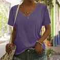 thumbnail image 2 of Ltctricy T Shirts for Women V Neck Short Sleeve Soft Casual Basic Tee Tops Trendy Summer Clothes, 2 of 6