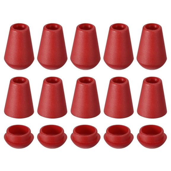 Uxcell 20Pack Plastic Cord Lock Bell End Stopper Cord End Lock Rope Fastener, Red