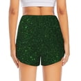 thumbnail image 3 of Picia Emerald Green Sparkling Pattern Women's 2 in 1 Athletic Running Shorts High Waisted Workout Casual Gym Sweat Shorts with Comfy Liner Zipper Pockets-XX-Large, 3 of 9