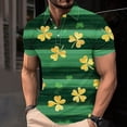 thumbnail image 2 of biudgviw Golf Shirts for Men St Patrick's Day Print Short Sleeve Tops Moisture Wicking Button Lapel Workout Summer Tees, 2 of 5