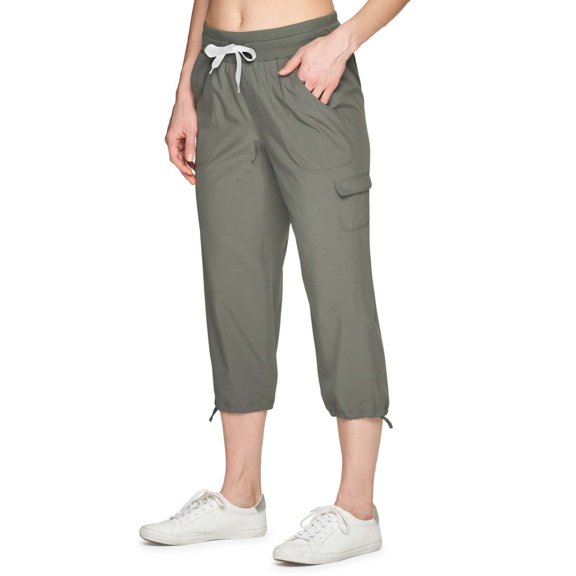 Cargo Pants for Women Green Active Women's Relaxed Lightweight Woven Capri Pant
