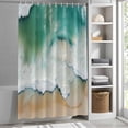 thumbnail image 3 of Ocean Beach Fabric Shower Curtain Wave Sand Green Washable Shower Curtains for Bathroom, Waterproof Bath Curtain with Hooks Home Decor 72x84in, 3 of 8